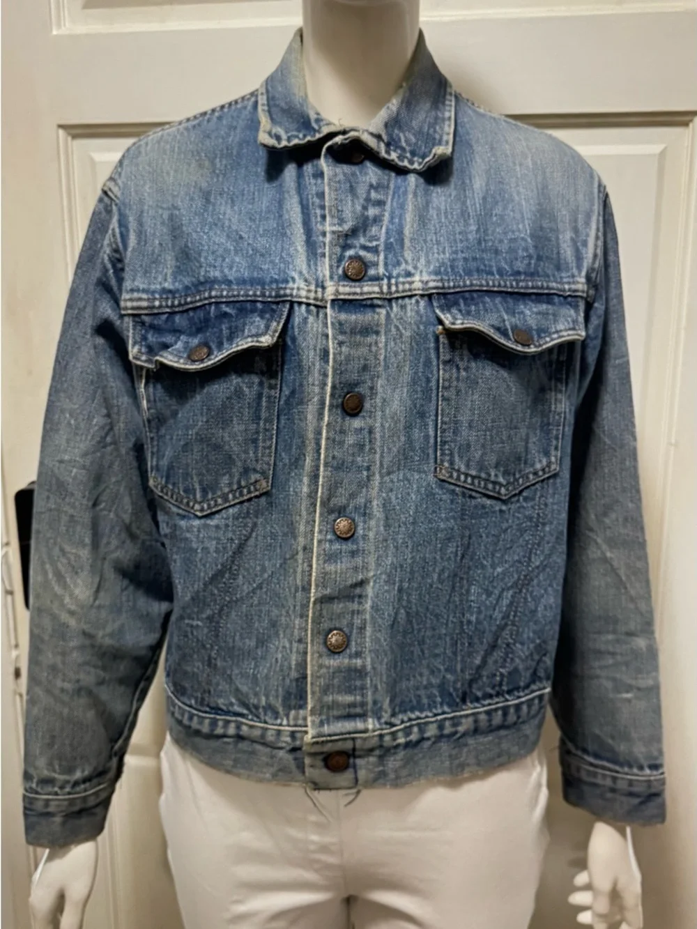 Bar C RARE FIND VTG 60-70s Harley-Davidson Light Distress Blue Denim Jacket